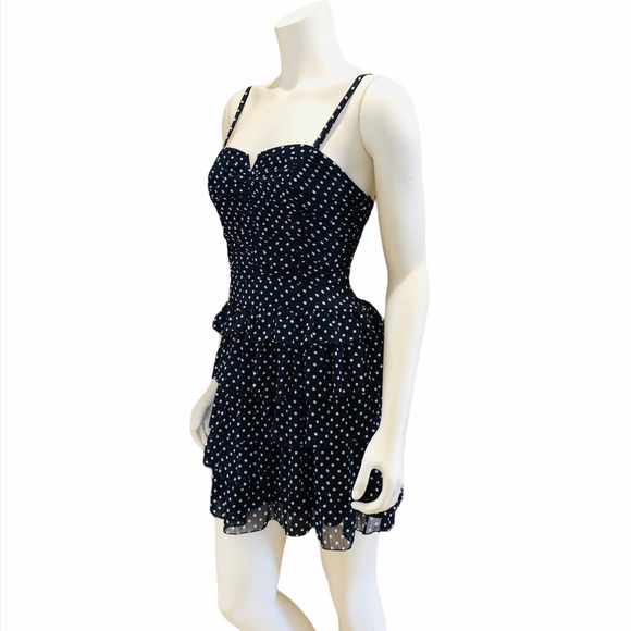 Blue & White Polka Dot Mini Dress - Picture 5 of 12